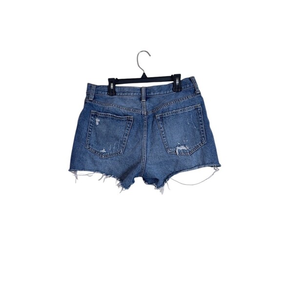 We The Free Jean Shorts Womens Size 29 Blue High Rise Distressed Cut-Off - Picture 2 of 5